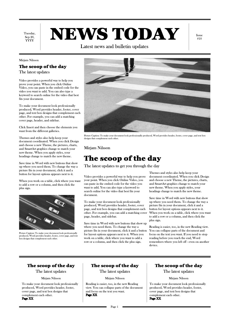 microsoft word templates for newspaper free